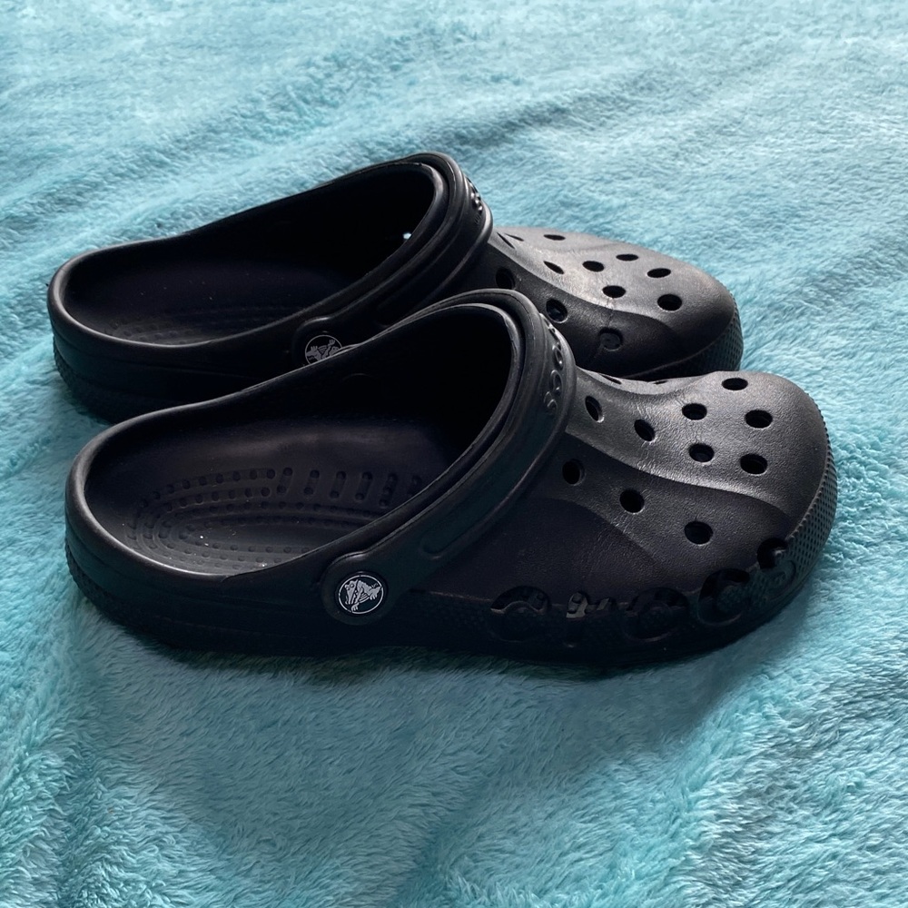 CROCS classic black shoes W8 M6 mules clogs - Picture 2 of 6
